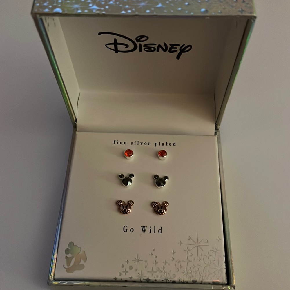 NIB Disney Go Wild 3 pc Mickey Mouse stud earrings set- Halloween